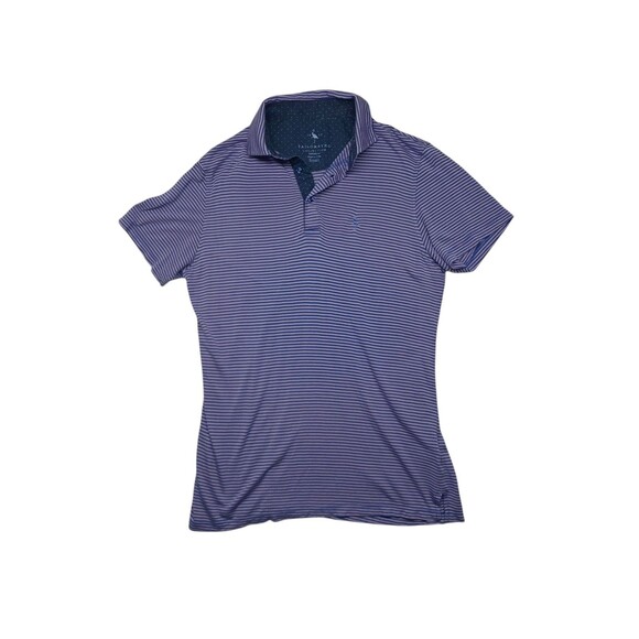 Tailor Byrd Polo Shirt Short Sleeve Purple Lilac Striped Modal Golf Men's Small - Picture 1 of 9